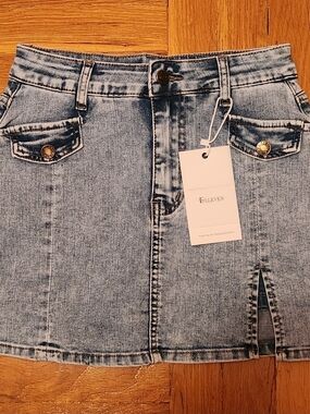 Elleven Fashion Denim Skort - Light Blue Wash